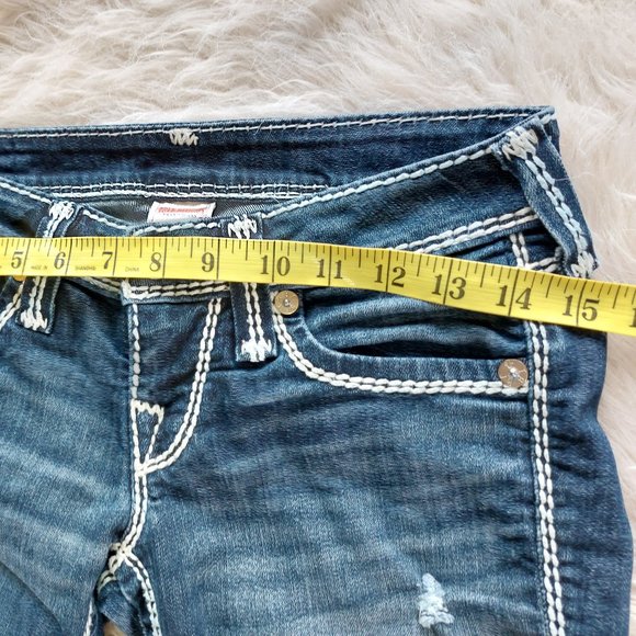 True Religion Skinny Distressed Thick Stitche Flapped Pockets Denim Jeans Siz 26 - Picture 6 of 12
